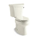 KOHLER 3998-UR-96 Wellworth Two-Piece Elongated 1.28 Gpf Toilet With Right-Hand Trip Lever And Insulated Tank in Biscuit