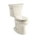 KOHLER 3998-T-47 Wellworth Two-Piece Elongated 1.28 Gpf Toilet With Tank Cover Locks in Almond