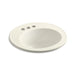 KOHLER K-2202-4 Brookline 19" diameter drop-in bathroom sink with 4" centerset faucet holes