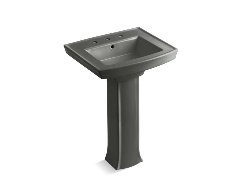 KOHLER 2359-8 Archer Pedestal bathroom sink with 8" widespread faucet holes