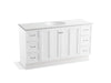 KOHLER K-99523-TK-1WA Damask 60" bathroom vanity cabinet with toe kick, 2 doors and 6 drawers