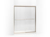 KOHLER 702206-G54-ABV Fluence Sliding Shower Door, 70-5/16" H X 56-5/8 - 59-5/8" W, With 1/4" Thick Falling Lines Glass in Anodized Brushed Bronze