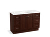 KOHLER K-99522-TK-1WG Damask 48" bathroom vanity cabinet with toe kick, 2 doors and 6 drawers