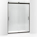 KOHLER K-706165-L Levity Sliding shower door, 82" H x 56-5/8 - 59-5/8" W, with 5/16" thick Crystal Clear glass