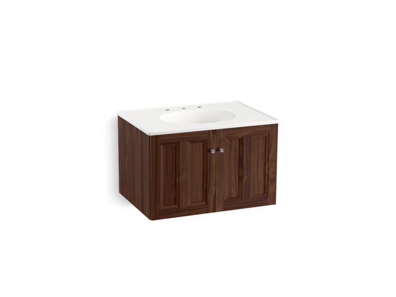 KOHLER K-99515-1WE Damask 30" wall-hung bathroom vanity cabinet with 2 doors