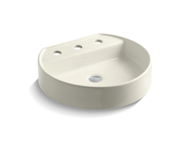 KOHLER K-2331-8 Chord Wading Pool Vessel bathroom sink with 8" widespread faucet holes