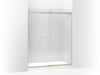 KOHLER K-706167-L Levity Sliding shower door, 74" H x 56-5/8 - 59-5/8" W, with 5/16" thick Crystal Clear glass