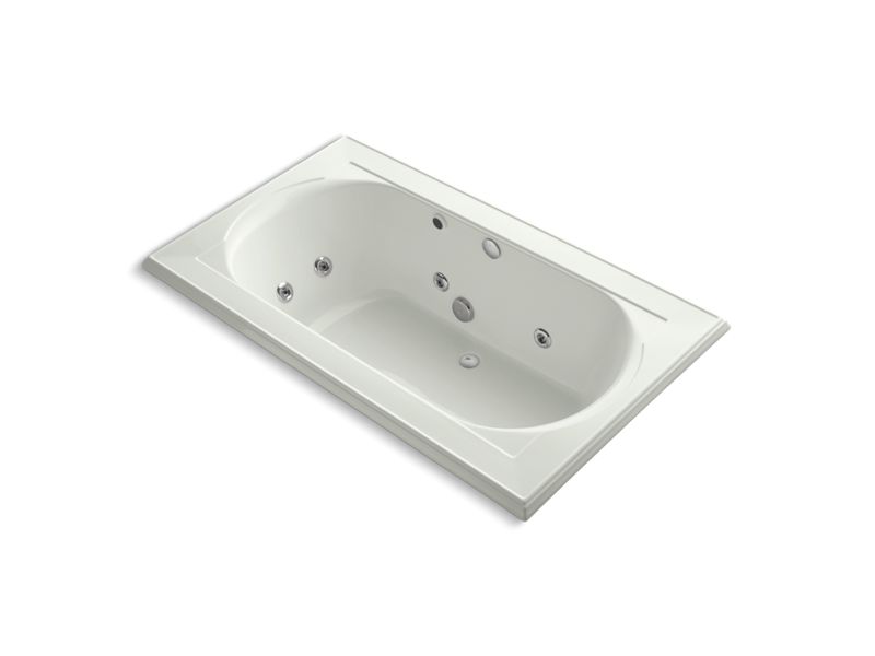 KOHLER K-1418-HH-NY Memoirs 72" x 42" drop-in whirlpool with reversible drain, heater and custom pump location without jet trim