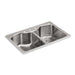 KOHLER 3842-4-NA Octave 33" X 22" X 9-5/16" Dual-Mount Double-Equal Stainless Steel Kitchen Sink With Four Faucet Holes