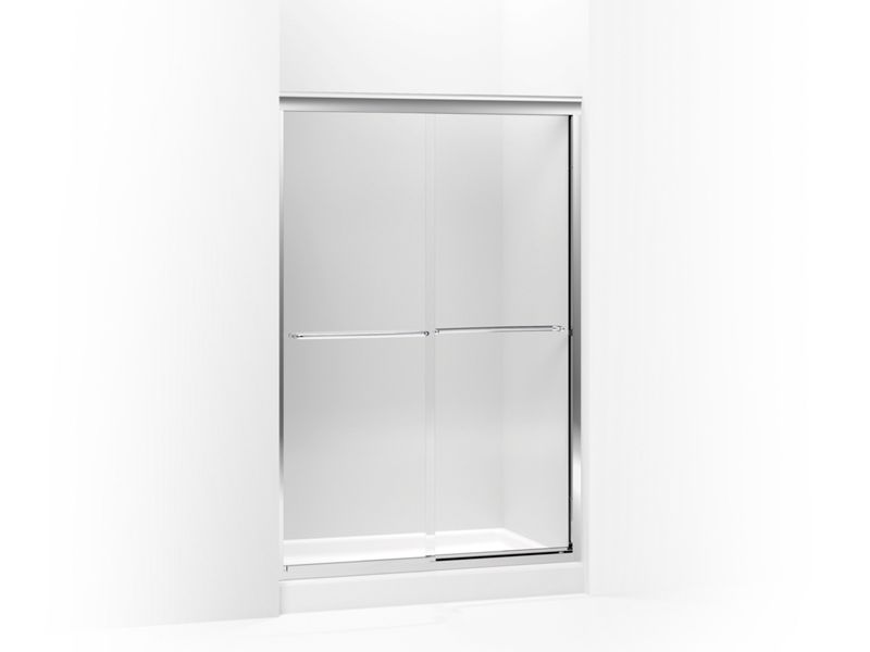 KOHLER 702219-L-SHP Fluence Sliding Shower Door, 76" H X 37 - 40" W, With 1/4" Thick Crystal Clear Glass in Bright Polished Silver