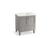 KOHLER K-99529-LG-1WT Poplin 30" bathroom vanity cabinet with legs, 2 doors and 1 drawer