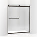 KOHLER K-706167-L Levity Sliding shower door, 74" H x 56-5/8 - 59-5/8" W, with 5/16" thick Crystal Clear glass