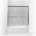 KOHLER 709062-L-SHP Gradient Sliding Bath Door, 58-1/16" H X 59-5/8" W, With 1/4" Thick Crystal Clear Glass in Bright Polished Silver