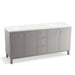 KOHLER K-99512-LGSD-1WT Jacquard 72" bathroom vanity cabinet with furniture legs, 4 doors and 3 drawers, split top drawer
