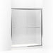 KOHLER 702217-L-SHP Fluence Sliding Shower Door, 75" H X 56-5/8 - 59-5/8" W, With 3/8" Thick Crystal Clear Glass in Bright Polished Silver