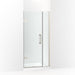KOHLER 27589-10L-BNK Components 33-5/8"–34-3/8" W X 71-1/2" H Frameless Pivot Shower Door With 3/8" Crystal Clear Glass And Back-To-Back Vertical Door Pulls in Anodized Brushed Nickel