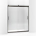 KOHLER K-706012-L Levity Sliding shower door, 74" H x 56-5/8 - 59-5/8" W, with 3/8" thick Crystal Clear glass