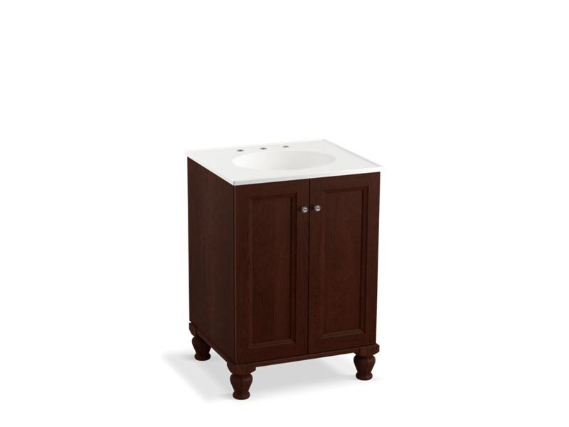 KOHLER K-99513-LG-1WG Damask 24" bathroom vanity cabinet with furniture legs and 2 doors