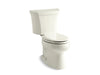 KOHLER 3988-RA-96 Wellworth Two-Piece Elongated Dual-Flush Toilet With Right-Hand Trip Lever in Biscuit