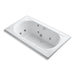 KOHLER K-1418-HH-0 Memoirs 72" x 42" drop-in whirlpool with reversible drain, heater and custom pump location without jet trim