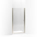 KOHLER 702408-L-MX Fluence Pivot Shower Door, 65-1/2" H X 33-3/4 - 35-1/4" W, With 1/4" Thick Crystal Clear Glass in Matte Nickel