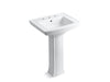 KOHLER 2359-8 Archer Pedestal bathroom sink with 8" widespread faucet holes