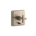 KOHLER T98757-3B-BV Pinstripe Rite-Temp(R) Pressure-Balancing Valve Trim With Diverter And Grooved Cross Handle, Valve Not Included in Vibrant Brushed Bronze