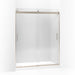 KOHLER K-706012-L Levity Sliding shower door, 74" H x 56-5/8 - 59-5/8" W, with 3/8" thick Crystal Clear glass