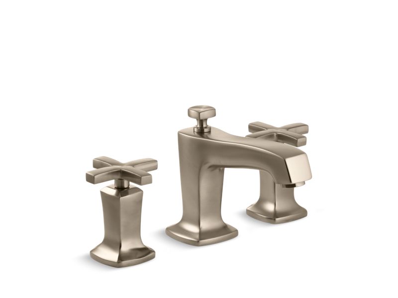 KOHLER 16232-3-BV Margaux Widespread Bathroom Sink Faucet With Cross Handles in Vibrant Brushed Bronze