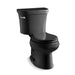 KOHLER 3947-T-7 Wellworth Two-Piece Round-Front 1.28 Gpf Toilet With Tank Cover Locks And 14" Rough-In in Black