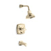 KOHLER T16233-3-AF Margaux Rite-Temp(R) Pressure-Balancing Bath And Shower Faucet Trim With Push-Button Diverter And Cross Handle, Valve Not Included in Vibrant French Gold