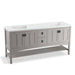 KOHLER K-99560-1WT Marabou 72" bathroom vanity cabinet with 4 doors and 2 drawers