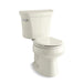 KOHLER 3997-T-96 Wellworth Two-Piece Round-Front 1.28 Gpf Toilet With Tank Cover Locks in Biscuit