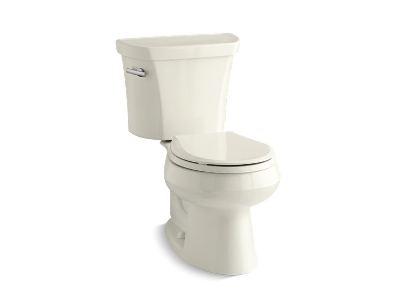 KOHLER 3997-T-96 Wellworth Two-Piece Round-Front 1.28 Gpf Toilet With Tank Cover Locks in Biscuit