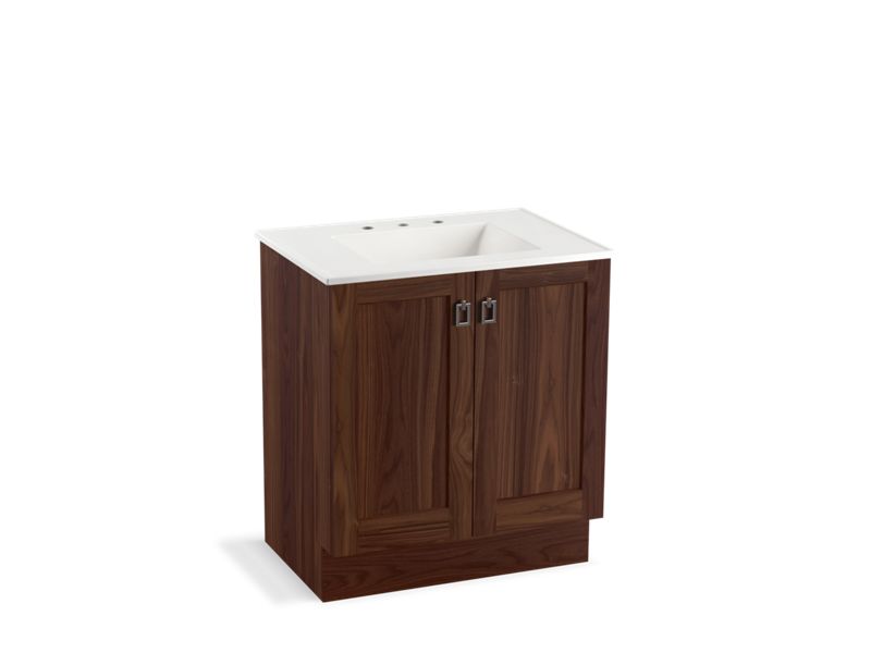 KOHLER K-99528-TK-1WE Poplin 30" bathroom vanity cabinet with toe kick and 2 doors