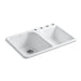 KOHLER K-5932-4 Executive Chef 33" x 22" x 10-5/8" top-mount large/medium, high/low double-bowl kitchen sink with 4 faucet holes
