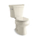 KOHLER 3977-96 Wellworth Two-Piece Round-Front 1.6 Gpf Toilet in Biscuit