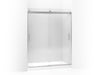 KOHLER K-706012-L Levity Sliding shower door, 74" H x 56-5/8 - 59-5/8" W, with 3/8" thick Crystal Clear glass