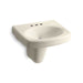 KOHLER 2035-4 Pinoir Wall-mount bathroom sink with 4" centerset faucet holes