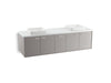 KOHLER K-99550-1WT Jute 72" wall-hung bathroom vanity cabinet with 4 doors and 1 drawer