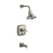 KOHLER T16233-3-BN Margaux Rite-Temp(R) Pressure-Balancing Bath And Shower Faucet Trim With Push-Button Diverter And Cross Handle, Valve Not Included in Vibrant Brushed Nickel