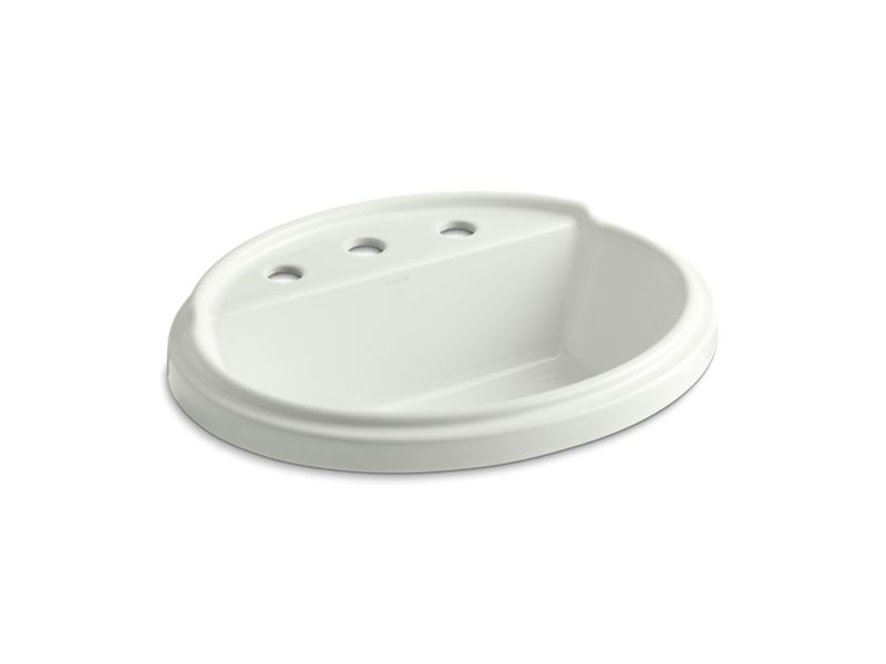 KOHLER K-2992-8-NY Tresham Oval Drop-in bathroom sink with 8" widespread faucet holes