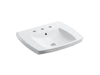 KOHLER K-2381-8-0 Kelston Drop-in bathroom sink with 8" widespread faucet holes