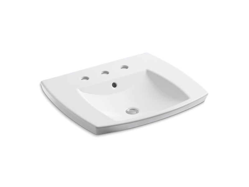 KOHLER K-2381-8-0 Kelston Drop-in bathroom sink with 8" widespread faucet holes