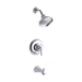 KOHLER K-TS10582-4 Bancroft Rite-Temp bath and shower valve trim with metal lever handle, slip-fit spout and 2.5 gpm showerhead