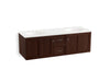 KOHLER K-99524-SD-1WG Damask 60" wall-hung bathroom vanity cabinet with 2 doors and 2 drawers, split top drawer