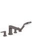hansgrohe Talis E 4-Hole Roman Tub Set Trim with 1.8 GPM Handshower
