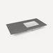 Quartz Stone Vanity Top, 43" x 3/4" x 22", Right Offset Undercounter Sink, Single Hole