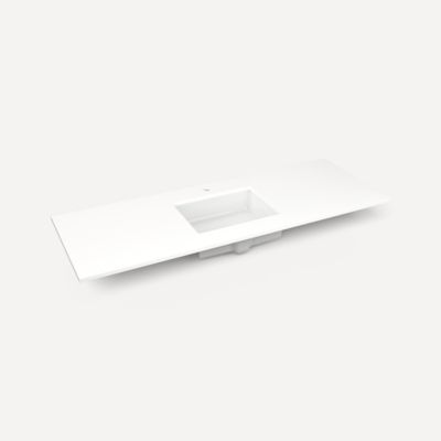 Quartz Stone Vanity Top, 61" x 3/4" x 22", Center Undercounter Sink, Single Hole