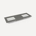 Quartz Stone Vanity Top, 61" x 3/4" x 22", Double Undercounter Sink, Single Hole